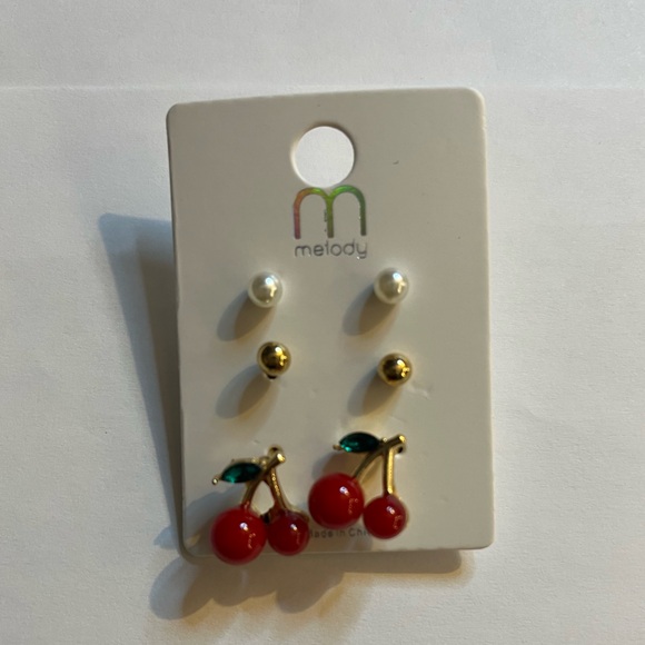 Melody Accessories - Cherry Earrings Set - NIP
